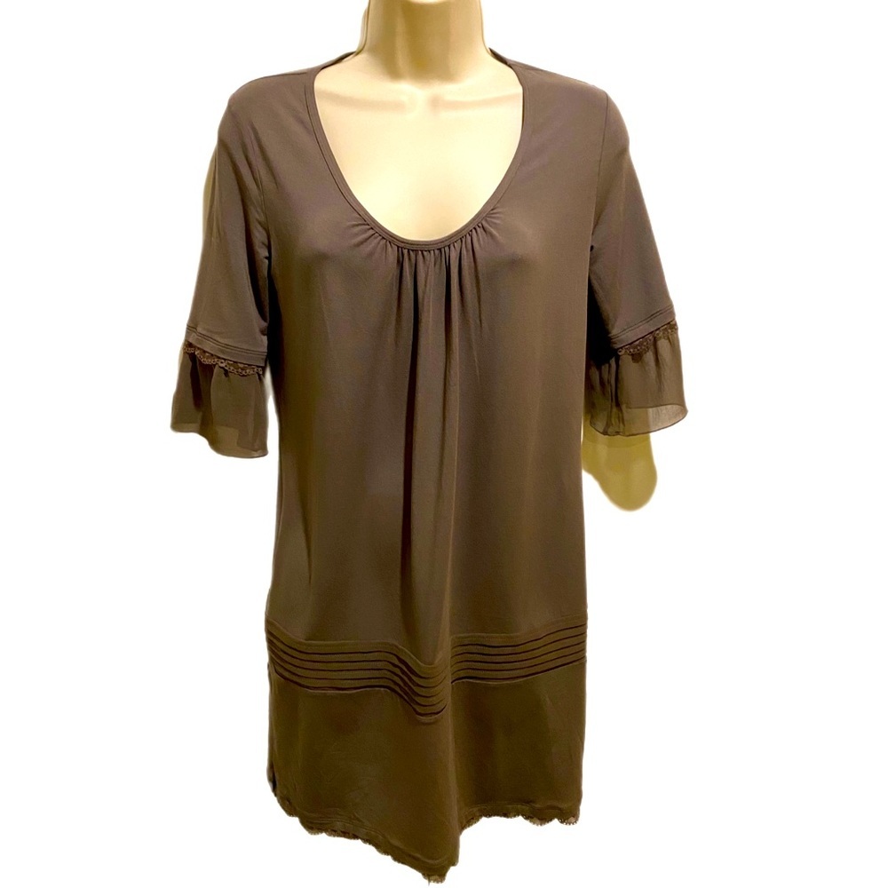 NWOT Intimissimi Mini Midi Dress with lace detail and ruffled sleeves, Size S